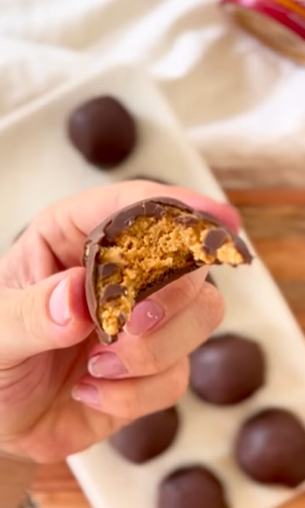 Bombones de pasta de maní y chocolate 🍫